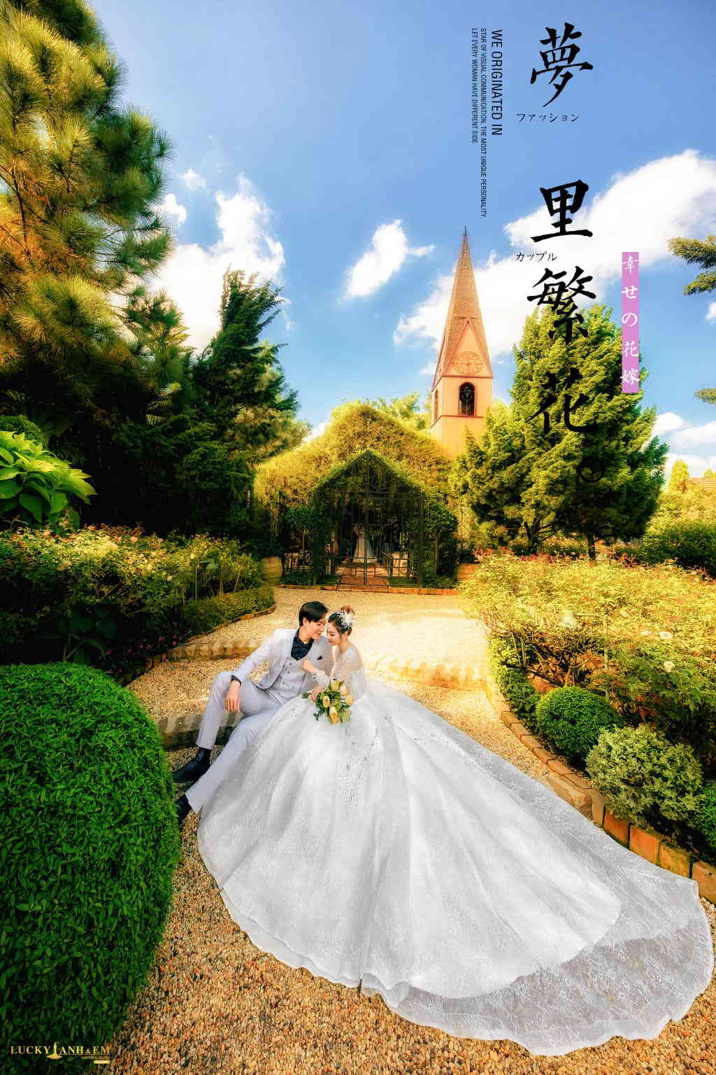 Phim trường Vũ Garden 4/2022 - Váy cưới trắng tay dài