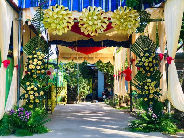 Cách làm cổng cưới lá dừa đơn giản, đẹp chuẩn “Miền Tây sông nước”